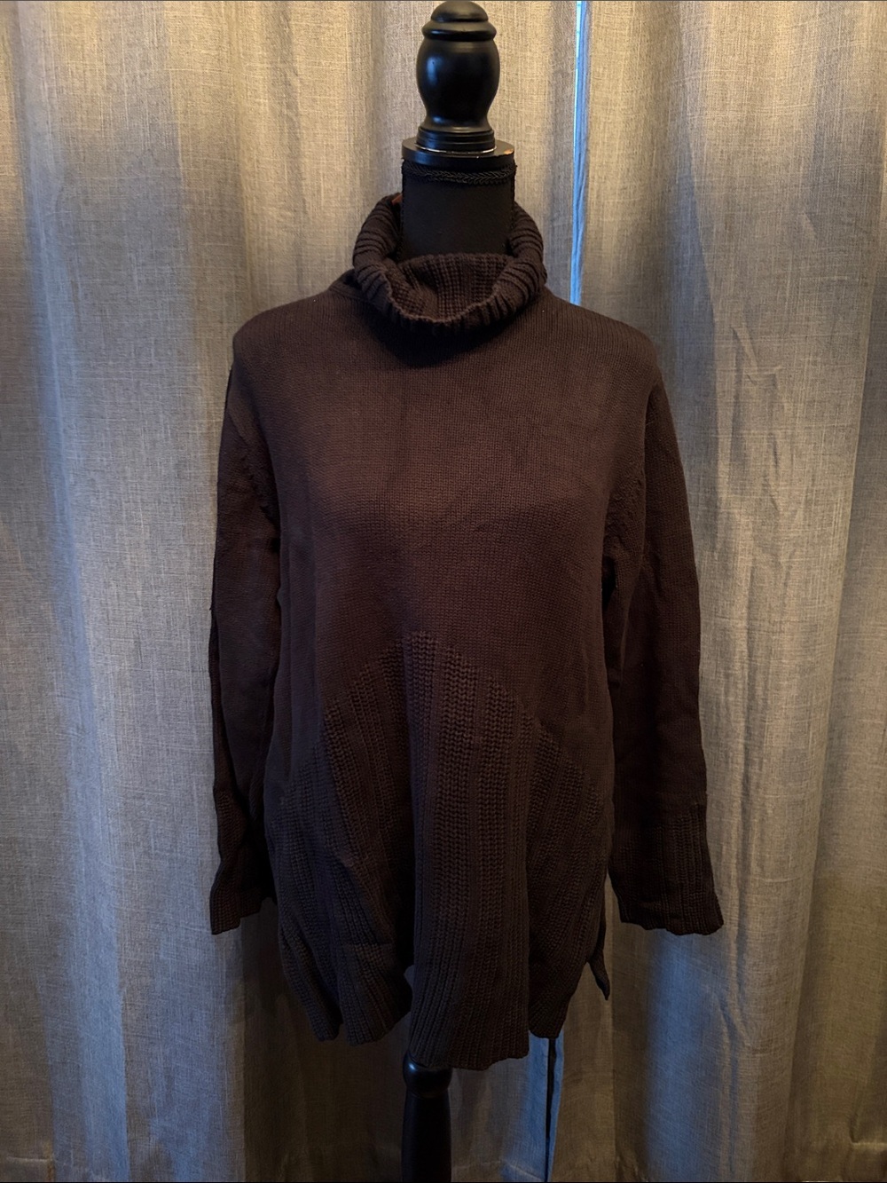 J. Jill Black Gray Oversized Cowl Neck Sweater